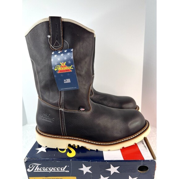 Thorogood Wellington Boots Steel Toe Waterproof Leather 804-4939 Mens 12 EE Wide main image 4